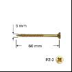 Holzsurub PAL - Lemn, 5.0 x 60, galben-zincat, 100 bucati, Reisser