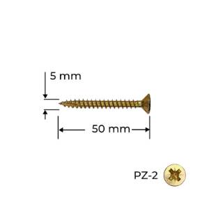 Holzsurub PAL / Lemn, 5.0 x 50, galben-zincat, 100 bucati, Reisser