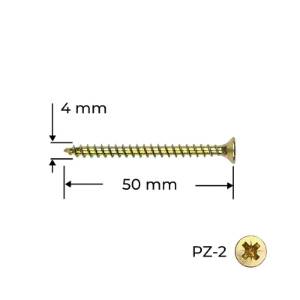 Holzsurub PAL / Lemn, 4.0 x 50, galben-zincat, 100 bucati, Reisser