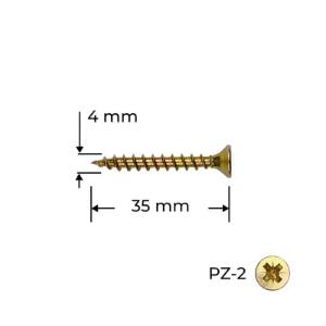 Holzsurub PAL / Lemn, 4.0 x 35, galben-zincat, 100 bucati, Reisser