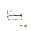 Holzsurub PAL - Lemn, 4.0 x 35, galben-zincat, 100 bucati, Reisser