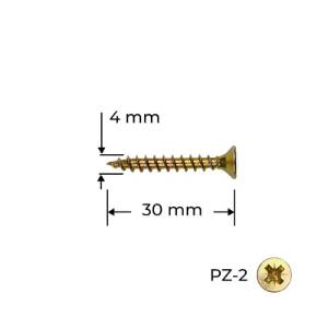 Holzsurub PAL / Lemn, 4.0 x 30, galben-zincat, 100 bucati, Reisser
