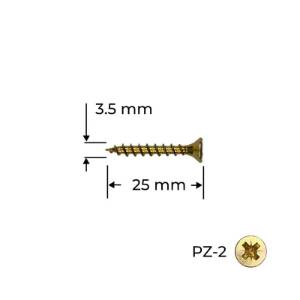 Holzsurub PAL / Lemn, 3.5 x 25, galben-zincat, 100 bucati, Reisser