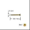 Holzsurub PAL - Lemn, 3.0 x 30, galben-zincat, 100 bucati, Reisser