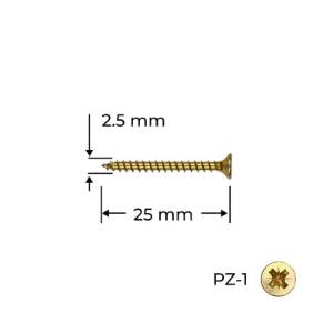 Holzsurub PAL / Lemn, 2.5 x 25, galben-zincat, 100 bucati, Reisser