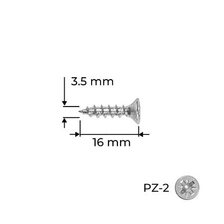 Holzsurub PAL / Lemn, 3.5 x 16, alb-zincat, 100 bucati, Reisser
