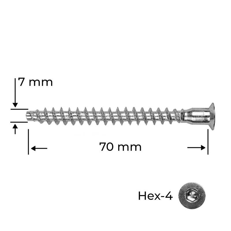 Ericson (eurosurub) 7 x 70 mm, zinc-alb, 100 buc pentru casa si proiecte eficiente