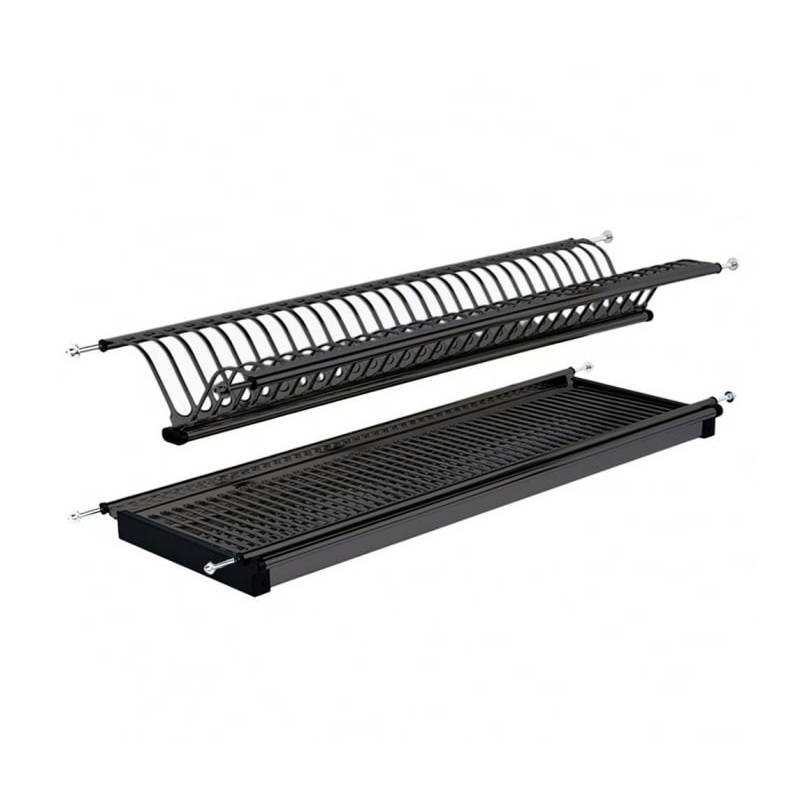 Scurgator vase inox, incorporabil, 2 nivele, pentru corp 600 mm, negru