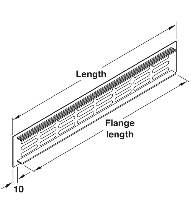 Grila aerisire, 500x80mm, aluminiu, gri, Hafele 2