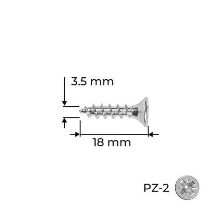 Holzsurub PAL / Lemn, 3.5 x 18, alb-zincat, 1000 bucati, Reisser