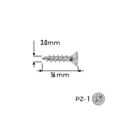 Holzsurub PAL / Lemn, 3.0 x 16, alb-zincat, 1000 bucati, Reisser