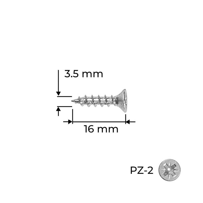 Holzsurub PAL / Lemn, 3.5 x 16, alb-zincat, 1000 bucati, Reisser pentru casa si proiecte eficiente