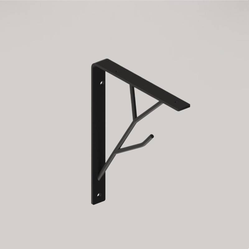 Suporti polita perete, 200 x 170, Baum, metalic, finisaj negru, set 2 bucati