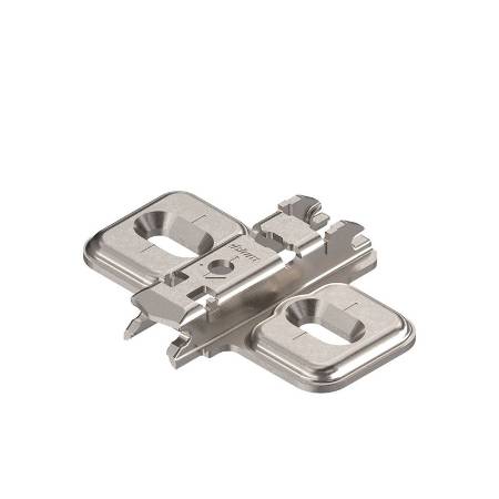 Placuta pentru balama clip, 37/32, in cruce, H0, nichelata