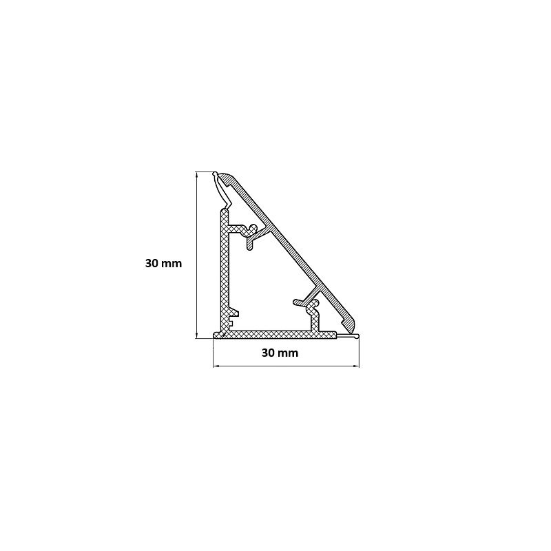 Inaltator, antistrop, pentru blat, fata metalica, Aluminiu Neted, 4 metri (debitare maxim 3 metri) (2)