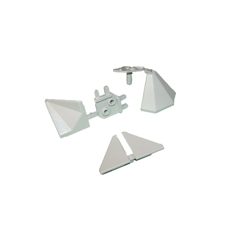 Kit accesorii înălțător blat triunghiular, aluminiu neted