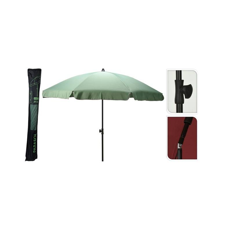 Umbrelă de Plajă H:200cm, D:185cm, Verde - Protecție Solară UPF 30+, Inclinație Reglabilă pentru casa si proiecte eficiente