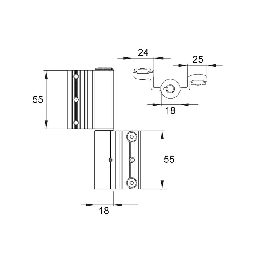Set 2 balamale rapide Skala negre pentru usa aluminiu trafic intens, 113 mm, 80 kg 3