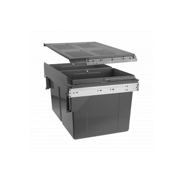 GTV Cos gunoi selectiv PRACTI ECO, 400 mm, 2x20L, antracit pentru casa si proiecte eficiente