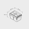Cos gunoi selectiv PRACTI ECO, 400 mm, 2x20L, antracit