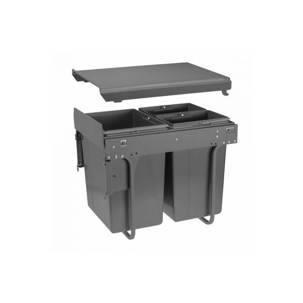 GTV Cos gunoi selectiv PRACTI ECO, 400 mm, 1x20L+2x10L, antracit pentru casa si proiecte eficiente
