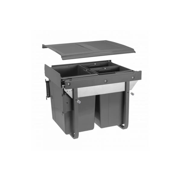 GTV Cos gunoi selectiv PRACTI ECO, 450 mm, 1x20L+2x10L, antracit pentru casa si proiecte eficiente