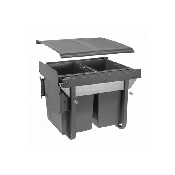 GTV Cos gunoi selectiv PRACTI ECO, 450 mm, 2x20L, antracit pentru casa si proiecte eficiente