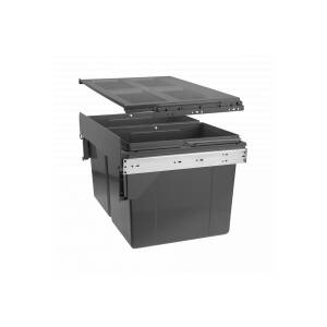 Cos gunoi selectiv PRACTI ECO, 600 mm, 2x27L, antracit