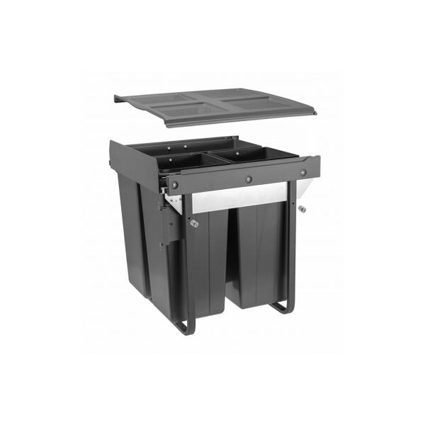 GTV Cos gunoi selectiv PRACTI ECO, 600 mm, 2x17L, antracit pentru casa si proiecte eficiente