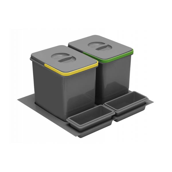 GTV Cos gunoi selectiv MULTINO, 600 mm, 2x15L+2 tavi, antracit pentru casa si proiecte eficiente