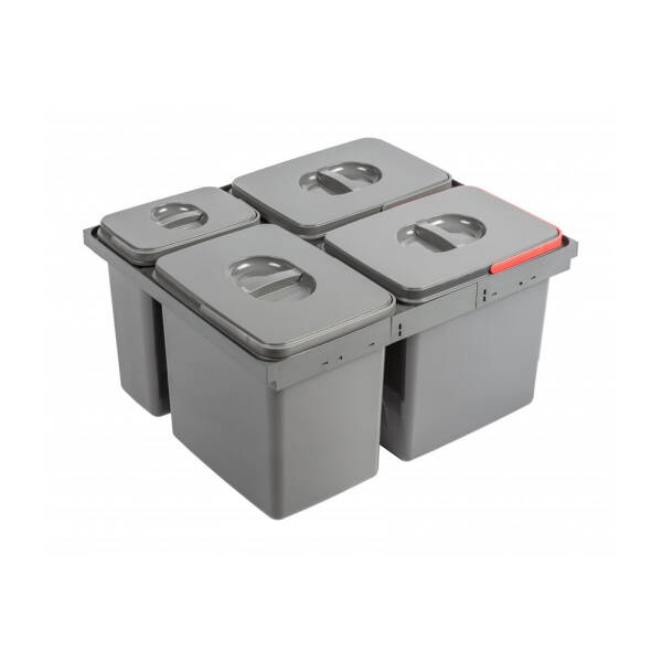 GTV Cos gunoi selectiv MULTINO, 600 mm, 3X15L + 1X7L, antracit pentru casa si proiecte eficiente