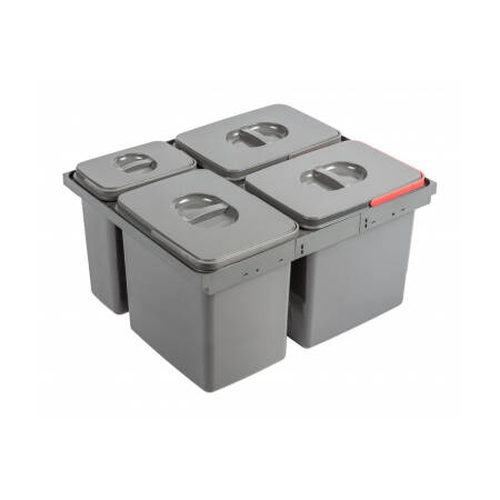 Cos gunoi selectiv MULTINO, 600 mm, 3X15L + 1X7L, antracit