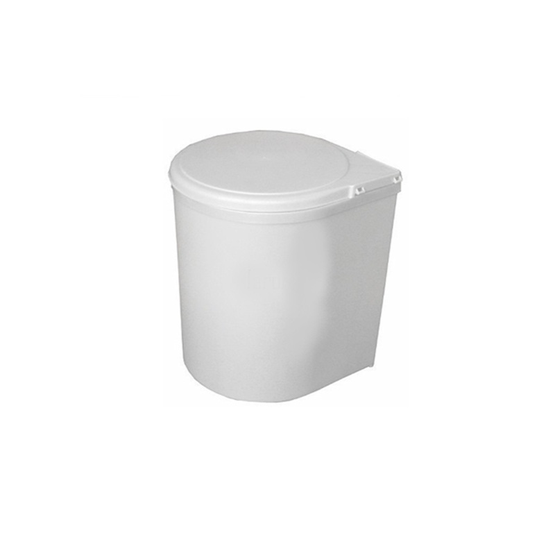 Cos gunoi plastic alb, 13L, montabil in dulap, deschidere automata