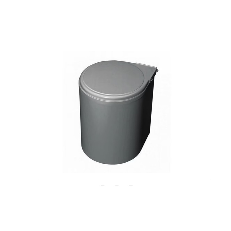 Cos gunoi plastic gri inchis, 13L, montabil in dulap, deschidere automata