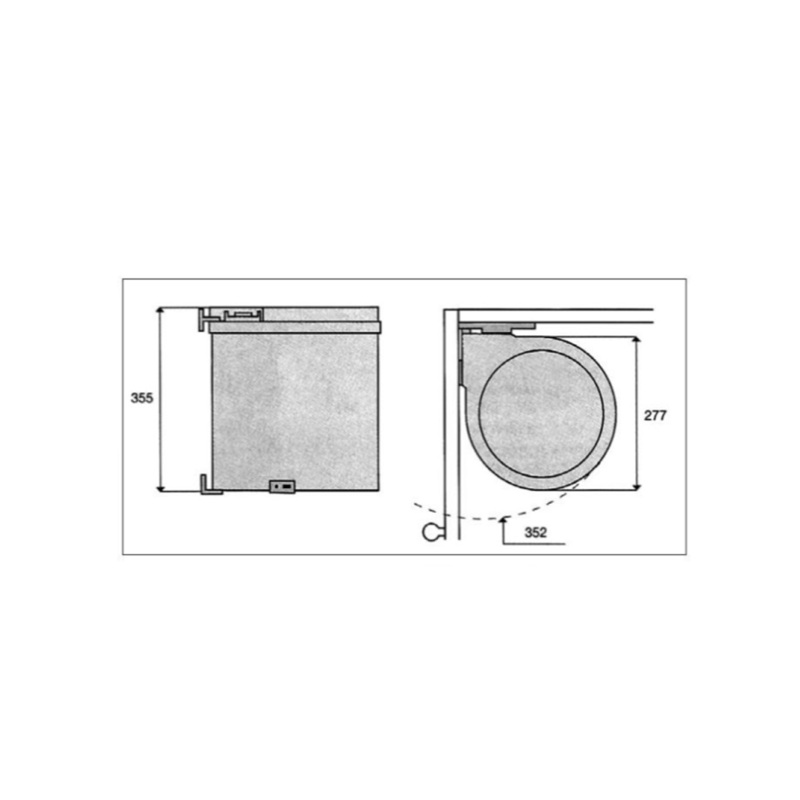 Cos gunoi plastic gri inchis, 13L, montabil in dulap, deschidere automata 2
