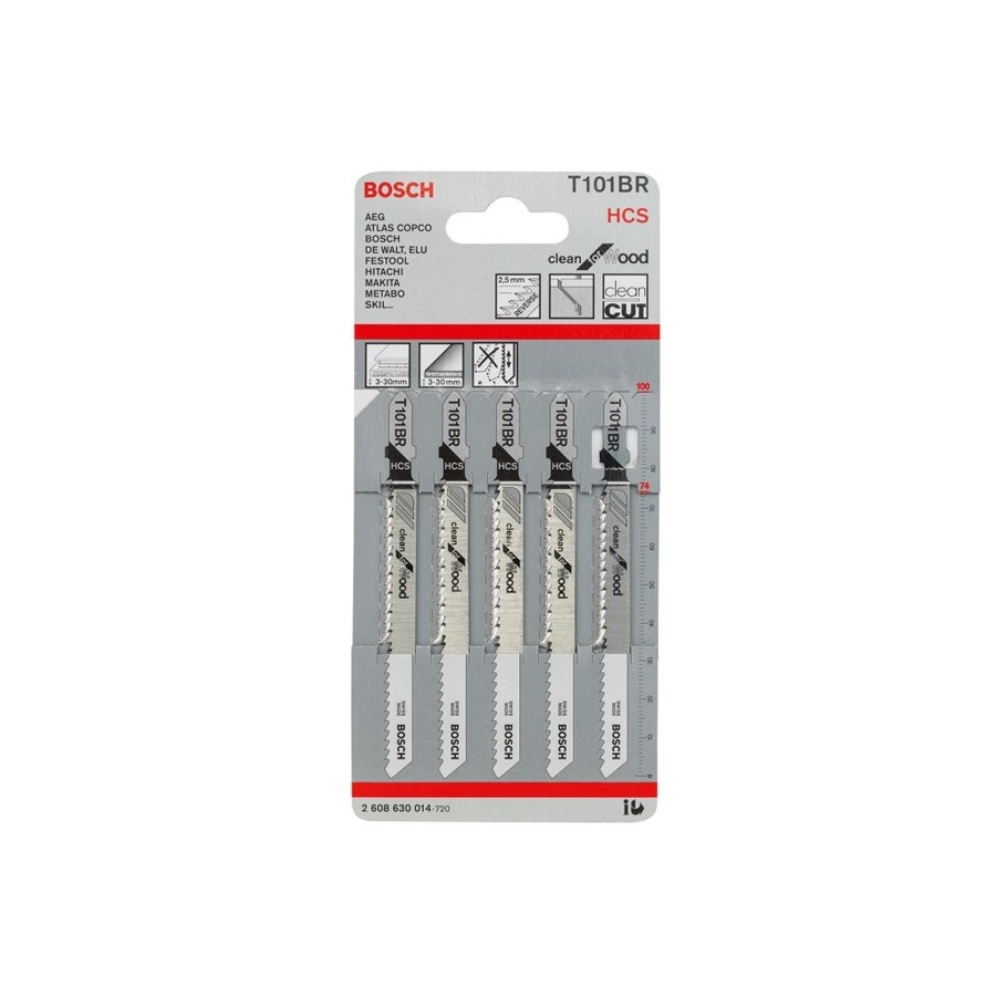 Panza pendular Bosch T101BR pentru lemn si PAL, 100 mm, pas 2.5 mm, set 5 bucati