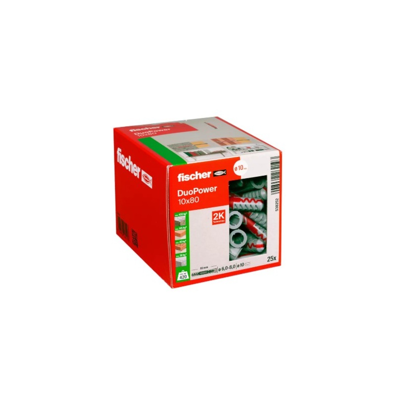 Set Diblu Fischer DuoPower 10x80 mm, fara suruburi, 25 buc 2