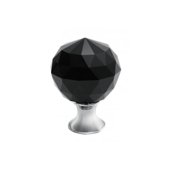 GTV Buton CRYSTAL PALACE A 30 mm (CROM + CRISTAL NEGRU) pentru casa si proiecte eficiente