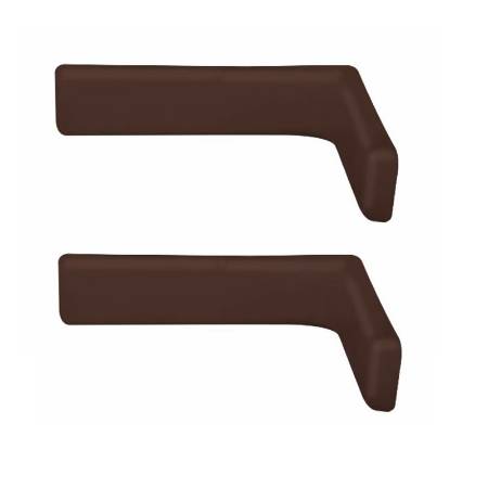 Set 2 console metalice, pentru polita din lemn sau pal, 185mm, cu masca din plastic, maro