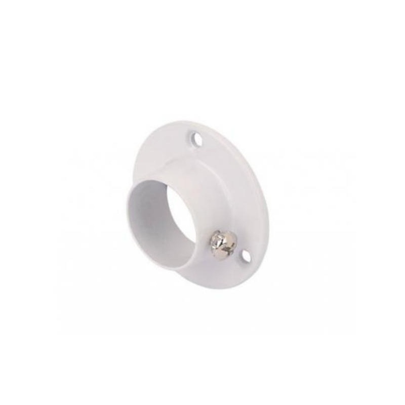 Suport pentru bara de haine rotunda, diametru 25mm, prindere surub, finisaj alb