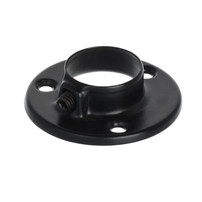Suport pentru bara de haine rotunda, diametru 25mm, prindere surub, finisaj negru