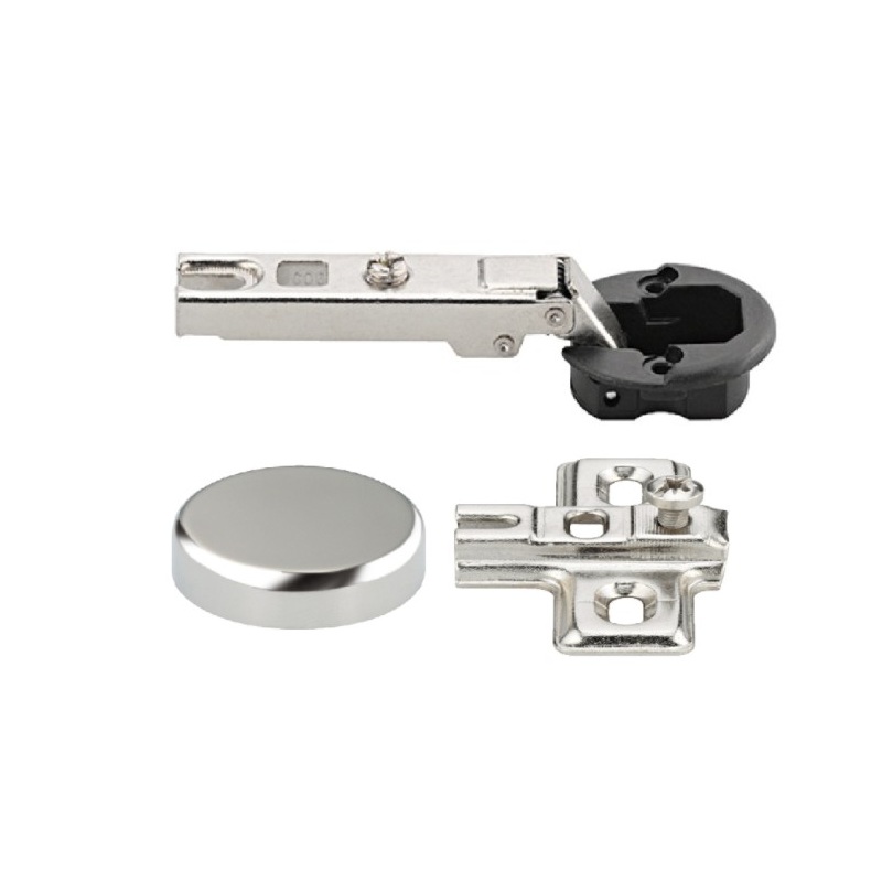 Set Balama Häfele 95°, aplicata, pentru sticla, placuta de montaj si placuta acoperire,  finisaj aluminiu