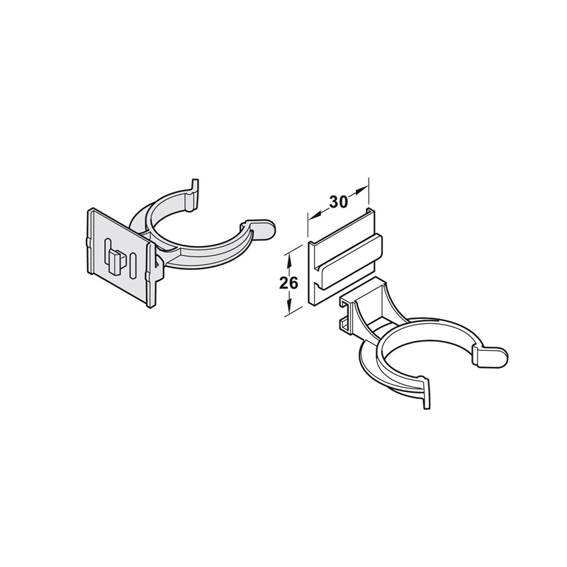 Clips plinta pal Axilo PVC HAFELE 2