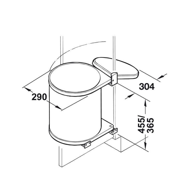 Cos gunoi pivotant, inox, 15L, Hafele 2