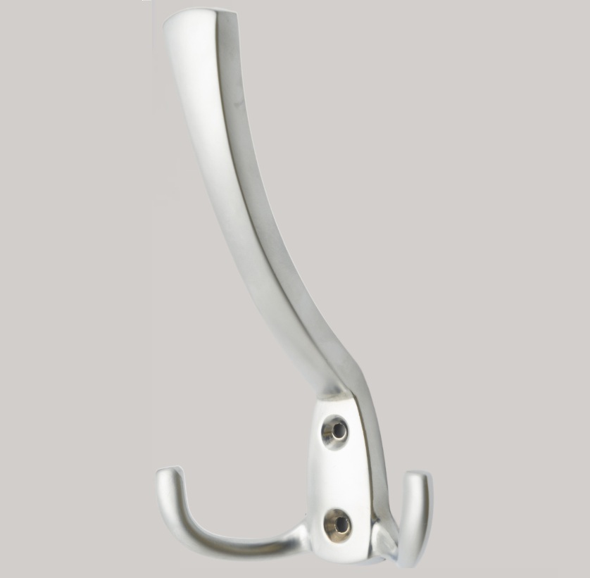 Cuier metalic H5739, 3 agatatori, finisaj aluminiu