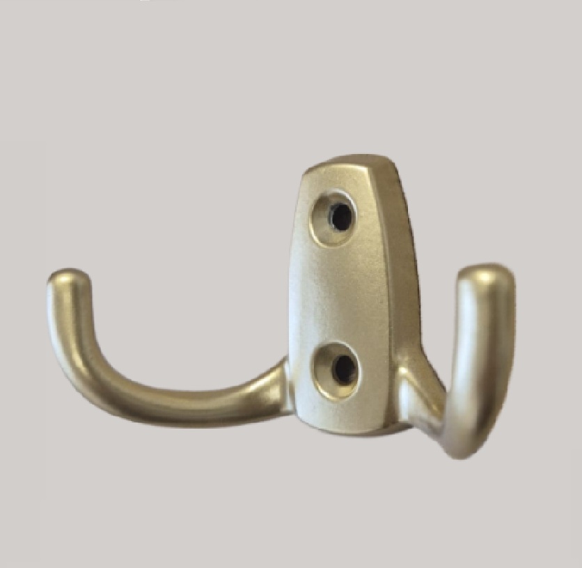 Cuier metalic H5738, 2 agatatori, finisaj auriu