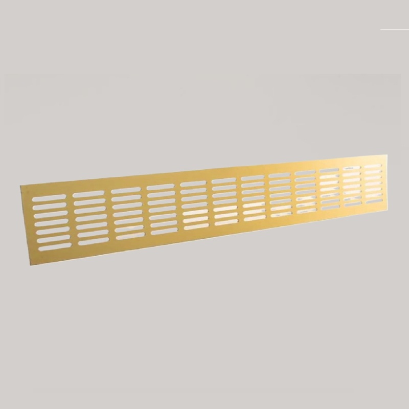 Grila de aerisire eco din aluminiu, 800 x 80, finisaj auriu periat pentru casa si proiecte eficiente