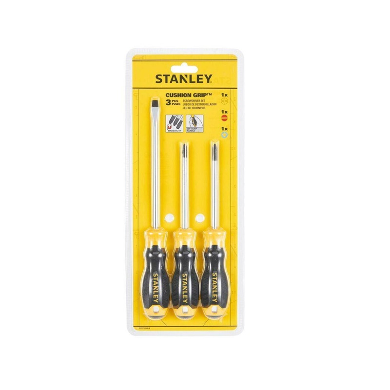 Set 3 Surubelnite Stanley Cushion Grip - PH2, PZ2 si Dreapta, Otel Crom Vanadiu 2