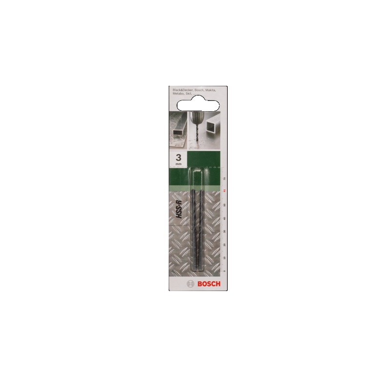 Burghiu Metal HSS-R, DIN 338 3 x 33 x 61 mm, set 2 bucati, Bosch