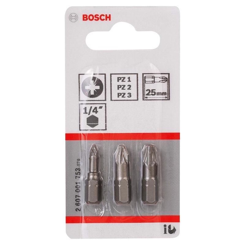 Bit Bosch Extra Hard PZ2 25 mm - Set 3 Bucati